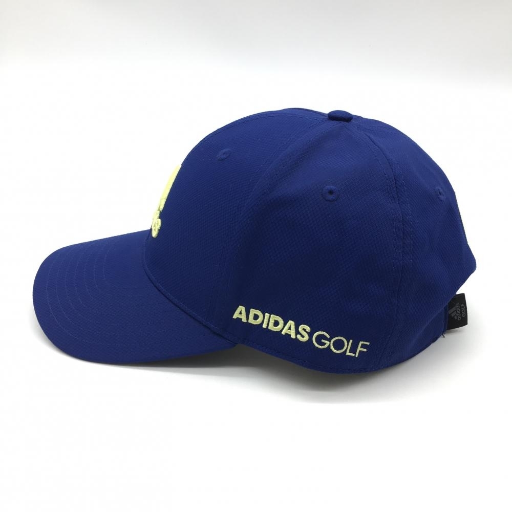 【超美品】アディダス キャップ ブルー×イエロー ロゴ刺しゅう 57-60cm/フリーサイズ ゴルフウェア adidas_画像2