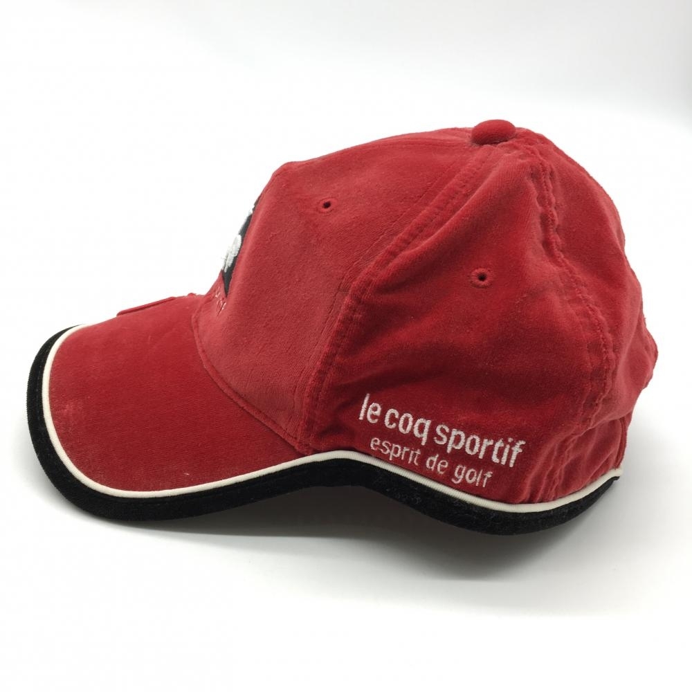  Le Coq cap red × black velour style cotton 100% FREE Golf wear le coq sportif