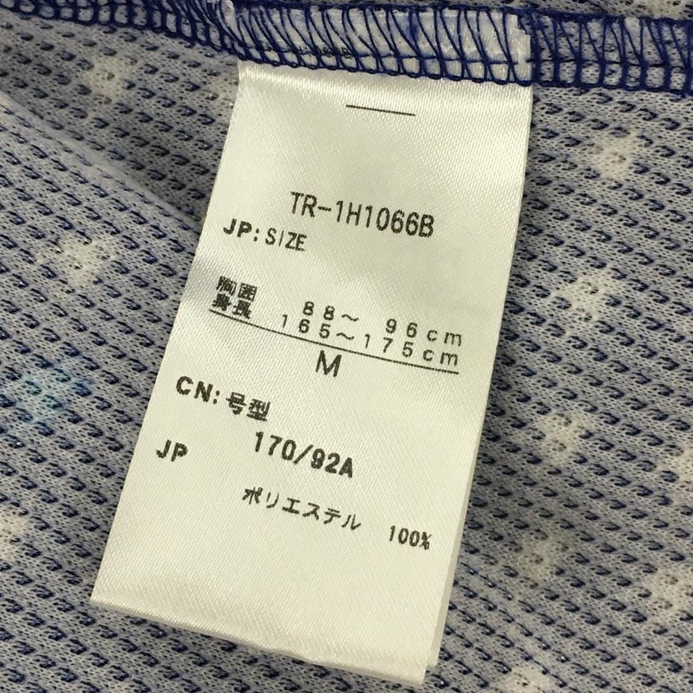【超美品】ティゴラ 半袖ポロシャツ ブルー×白 千鳥 ボタンダウン 胸ポケット メンズ M ゴルフウェア TIGORA_画像5