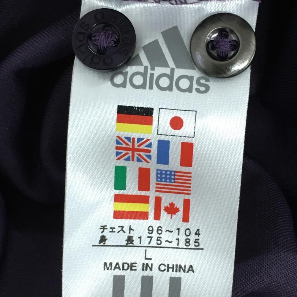 アディダス 七分袖ポロシャツ パープル 袖調整可 半袖 メンズ L/G ゴルフウェア adidas_画像7