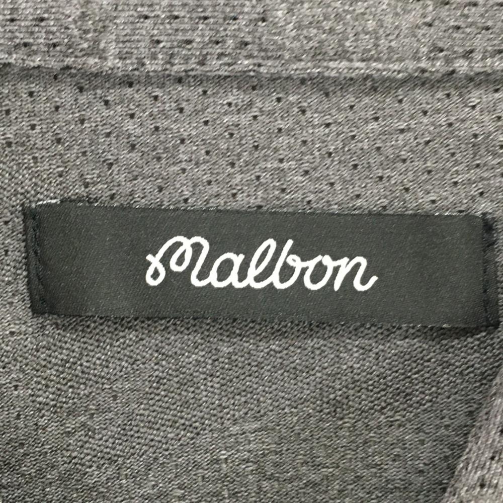 【超美品】マルボン 半袖ポロシャツ グレー 地模様 メッシュ調 メンズ S ゴルフウェア MALBON_画像5
