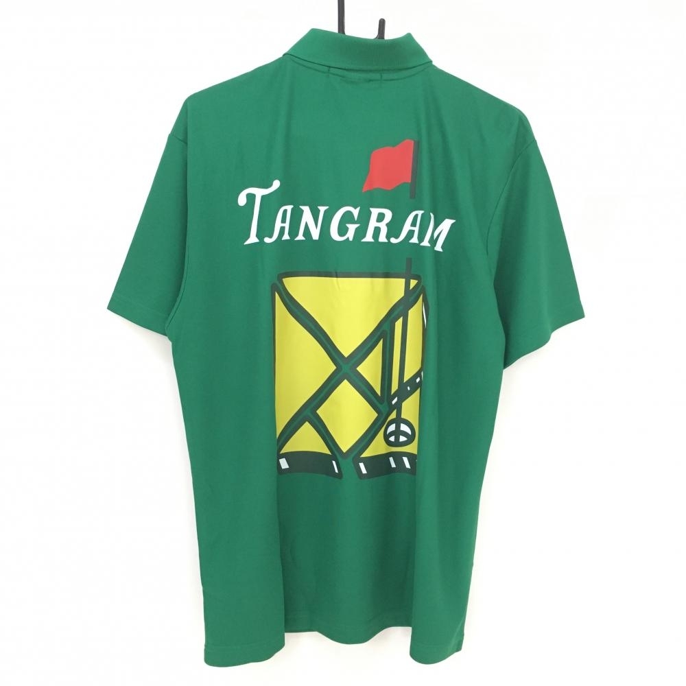 【超美品】タングラム 半袖ポロシャツ グリーン 背面プリント メンズ L ゴルフウェア TANGRAM_画像2
