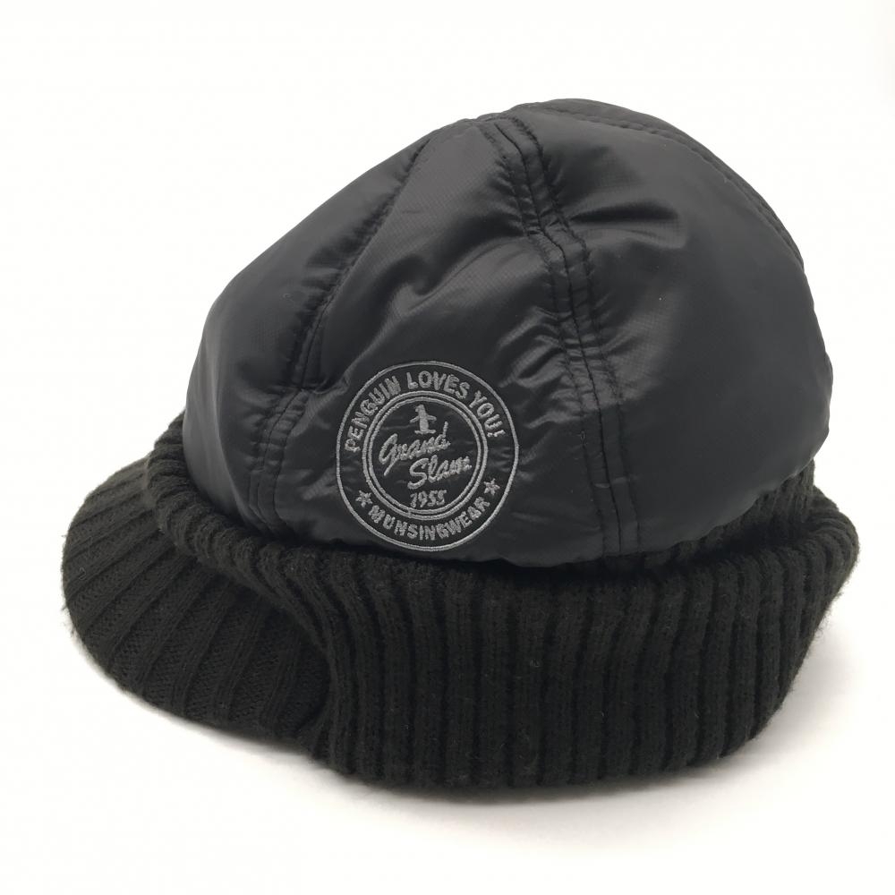 [ прекрасный товар ] Munsingwear одежда с козырьком необычность материалы вязаная шапка чёрный обратная сторона мельчайший ворсистый FREE Golf одежда Munsingwear