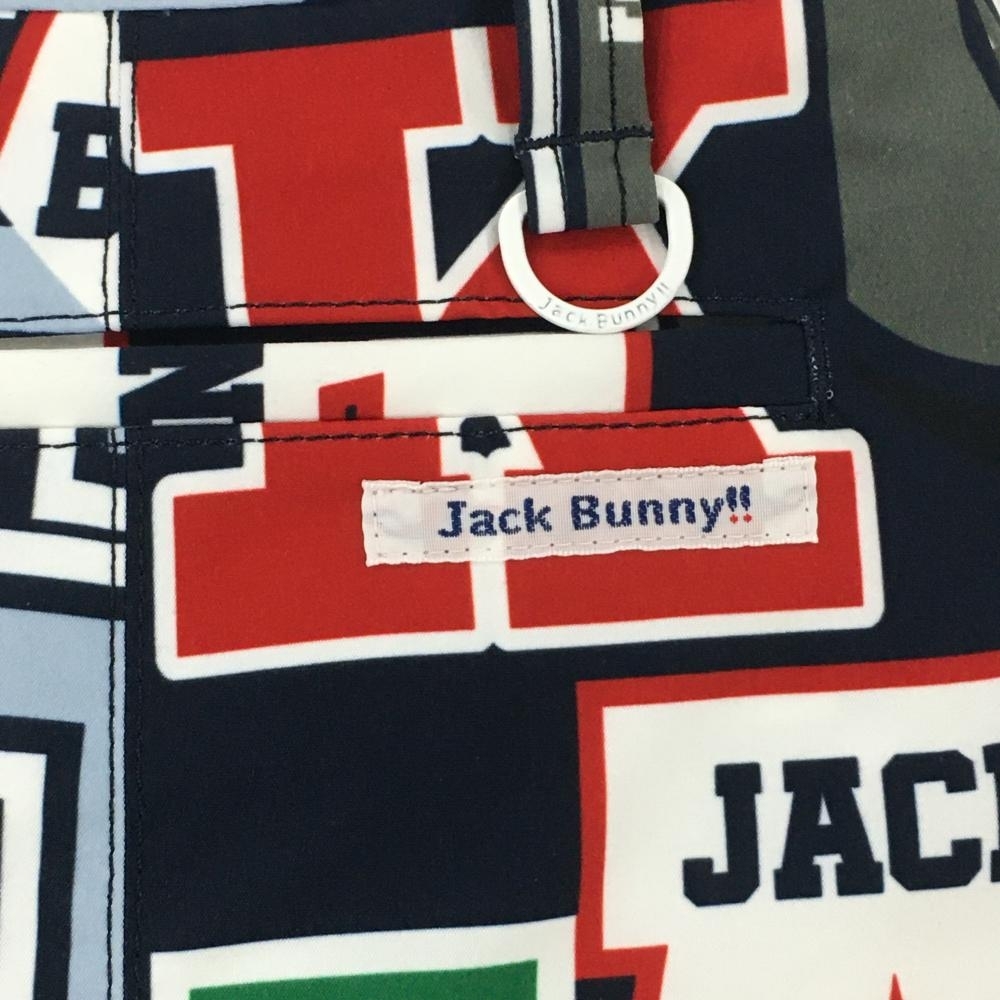 【超美品】ジャックバニー スカート ネイビー×マルチ 英字総柄 内側インナーパンツ レディース 2(L) ゴルフウェア Jack Bunny_画像4
