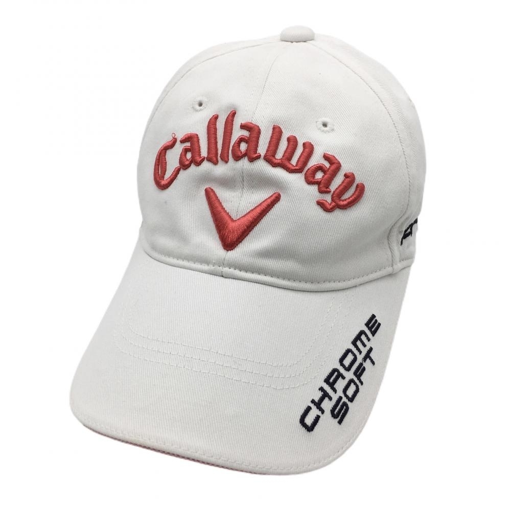 キャロウェイ キャップ 白×レッド CHROME SOFT コットン100％ 一部裏メッシュ FR ゴルフウェア Callaway_画像1