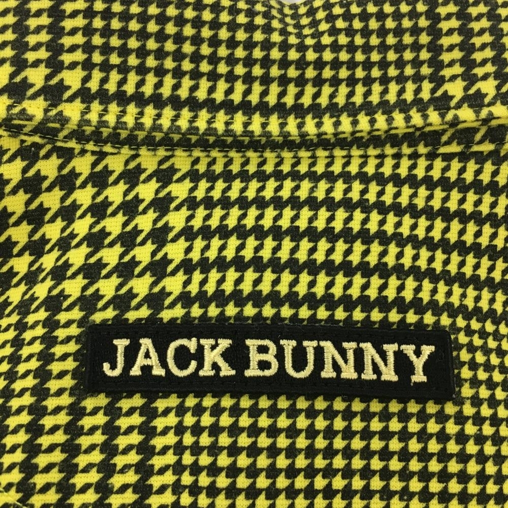 ジャックバニー 半袖ポロシャツ イエロー×黒 千鳥格子 ボタンダウン メンズ 4(M) ゴルフウェア Jack Bunny_画像10