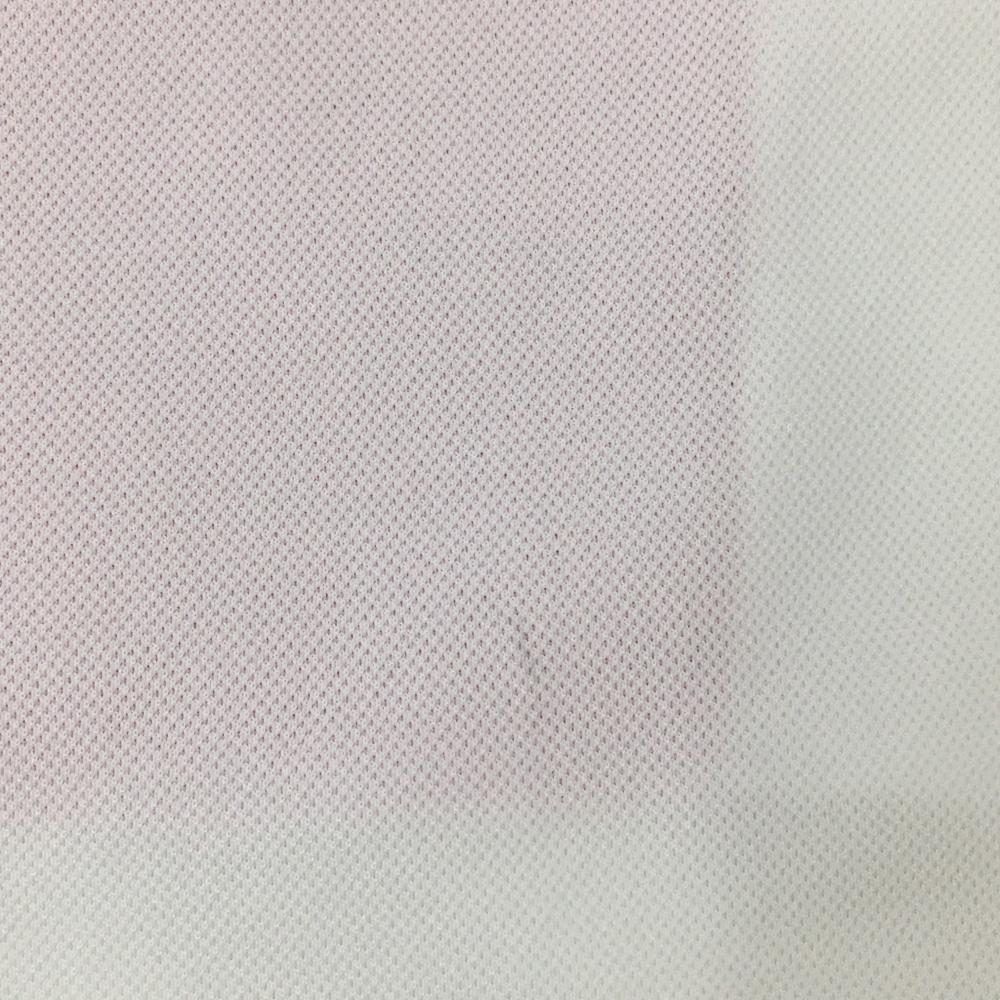 【美品】カッパ 半袖ポロシャツ 白×ピンク 胸元ロゴ 袖ライン レディース S ゴルフウェア Kappa_画像6