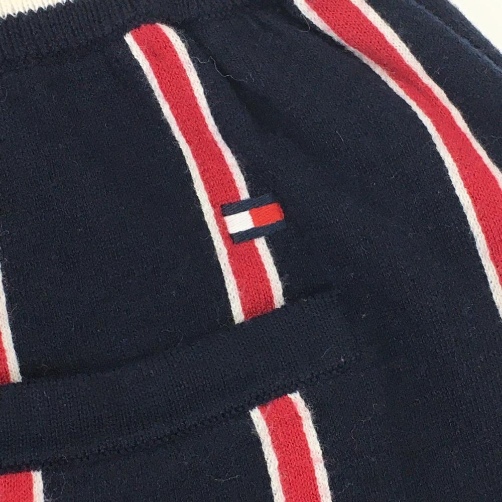 トミーヒルフィガー ニットスカート ネイビー×レッド ストライプ ウエストゴム レディース M ゴルフウェア Tommy Hilfiger Golf_画像3