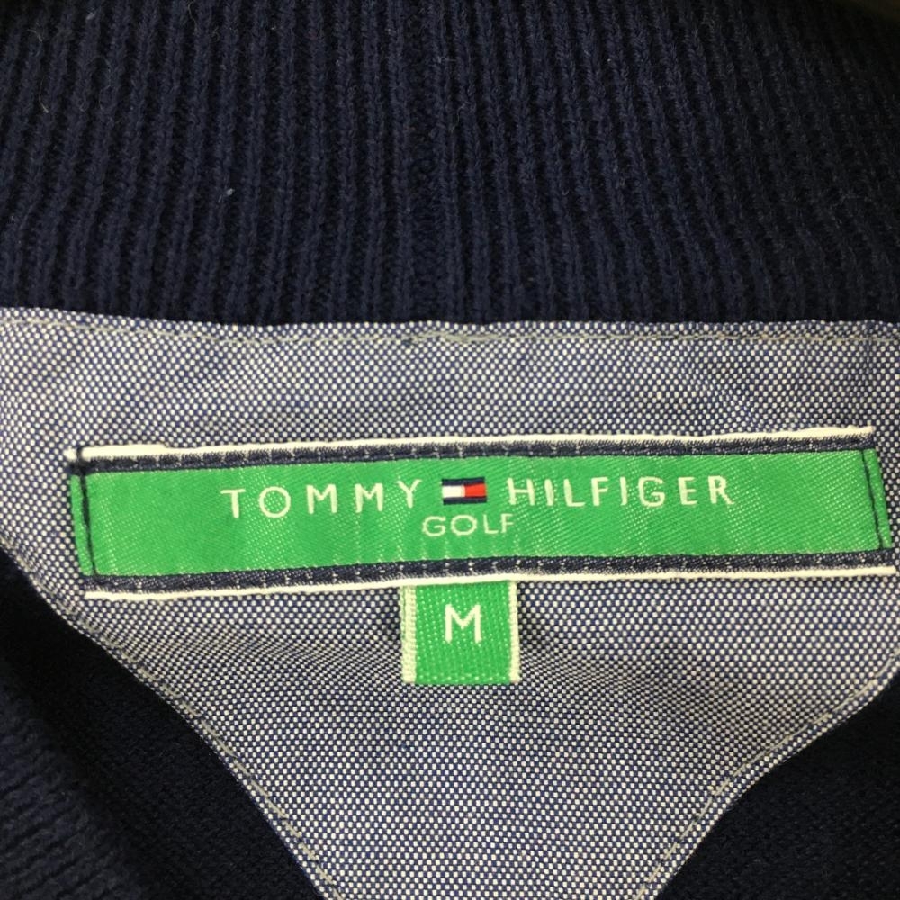 [ очень красивый товар ] Tommy Hilfiger свитер темно-синий × белый кабель плетеный V шея Logo .... женский M Golf одежда Tommy Hilfiger Golf