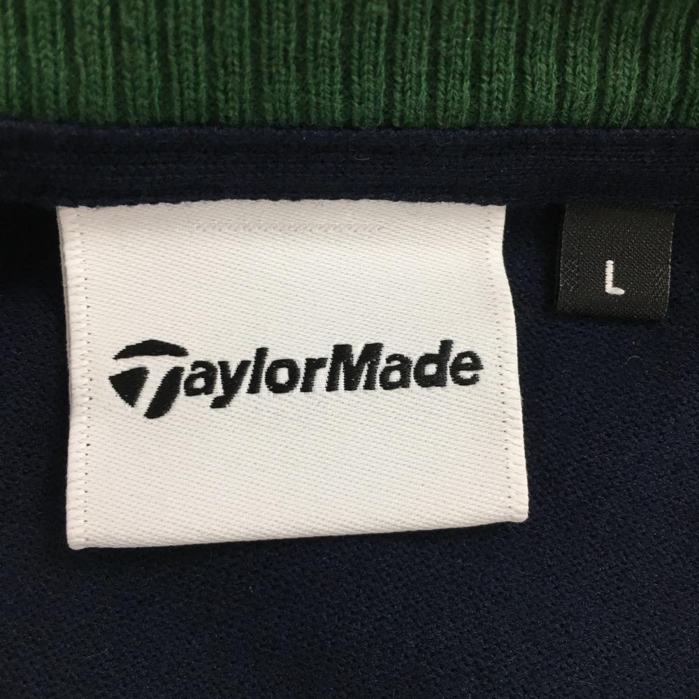 テーラーメイド ベスト ネイビー×グリーン ロゴプリント レディース L ゴルフウェア TaylorMadeの画像3