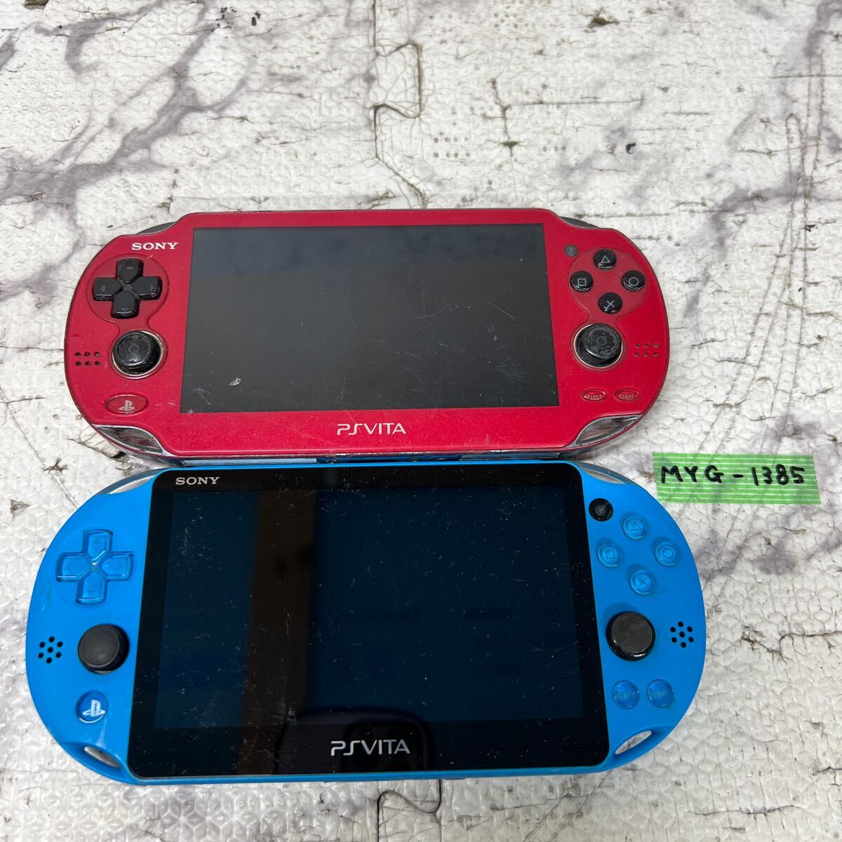 MYG-1385 激安 ゲー厶機 本体 SONY PS VITA PCH-2000 PCH-1000 動作未確認 2点 まとめ売り ジャンク 同梱不可_画像1