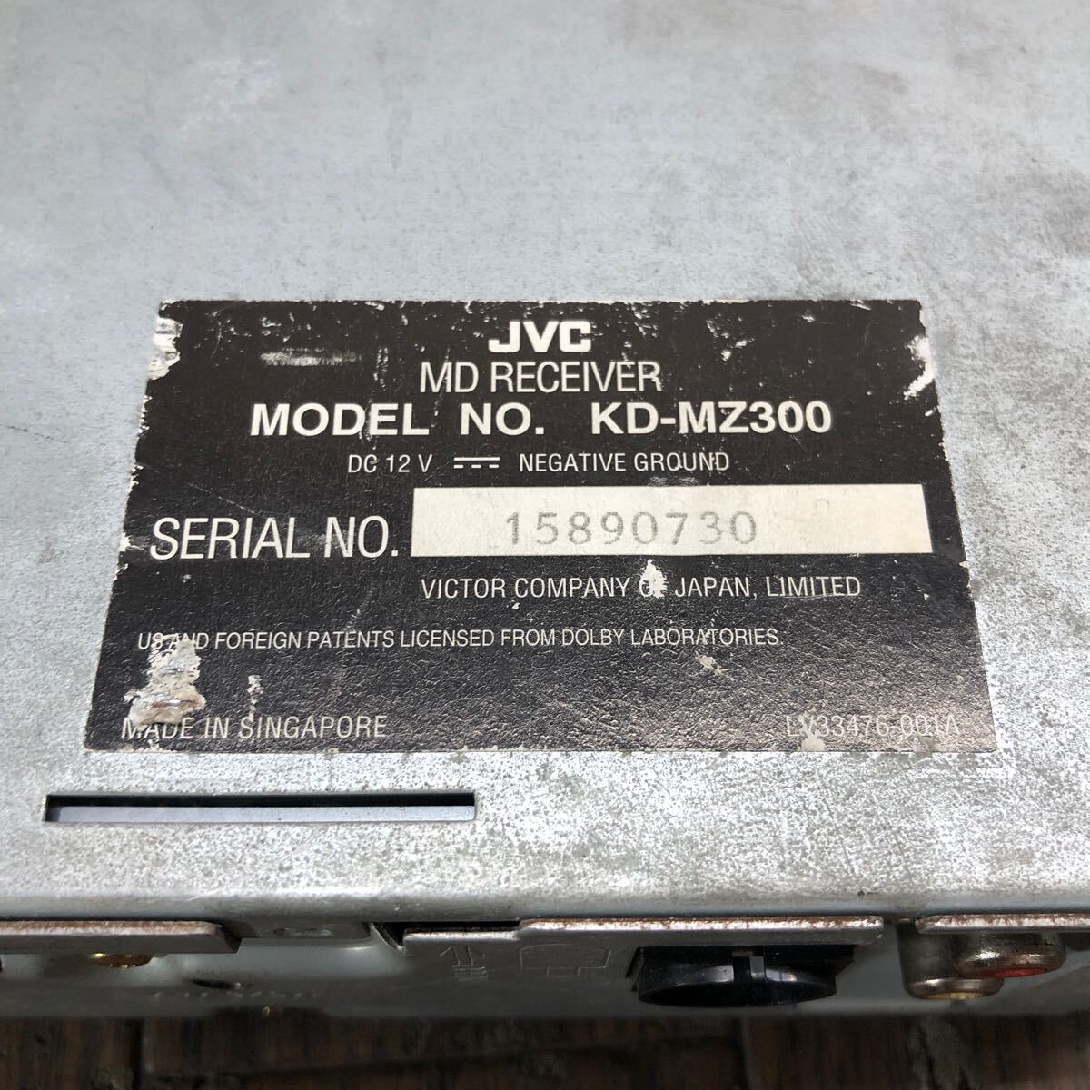 AV3-286 激安 カーステレオ MDプレーヤー JVC KD-MZ300 15890730 MD FM/AM 通電未確認 ジャンク_画像4