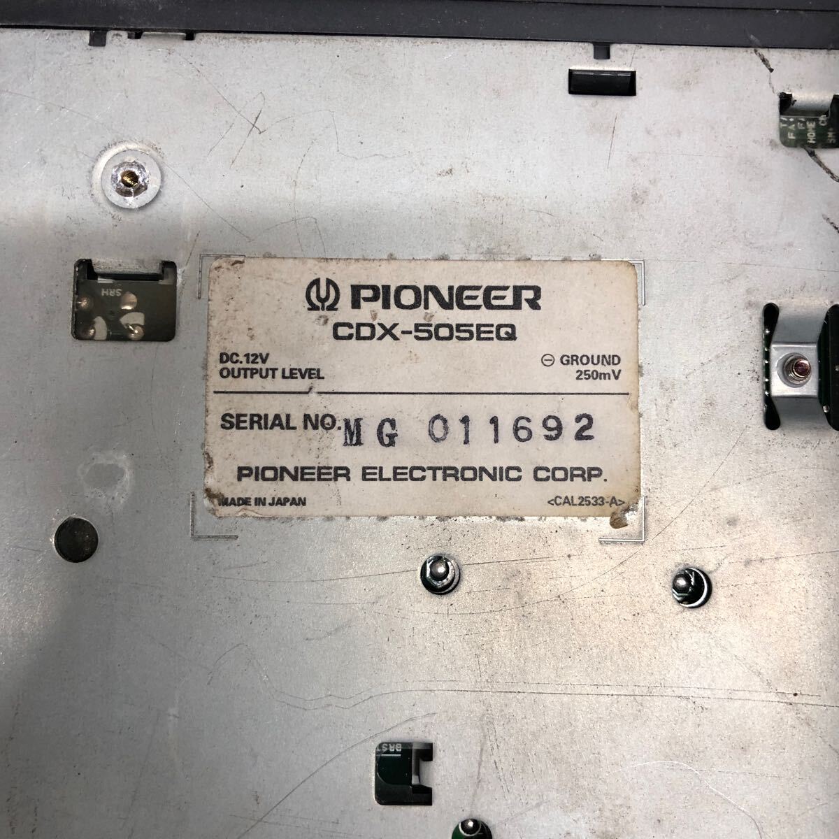 AV3-335 激安 カーステレオ Carrozzeria Pioneer KEH-M77 CDX-505EQ MG011692 CD カセット FM/AM 配線付き 通電未確認 ジャンク_画像5