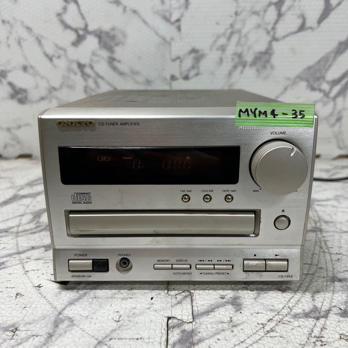 MYM4-35 激安 ONKYO CD TUNER AMPLIFIER CR-185II 通電OK 中古現状品 ※3回再出品で処分の画像1