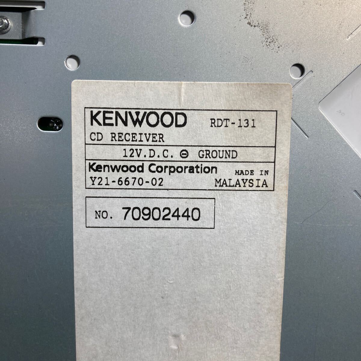 AV3-453 激安 カーステレオ KENWOOD RDT-131 70902440 CD FM 本体のみ 簡易動作確認済み 中古現状品_画像7
