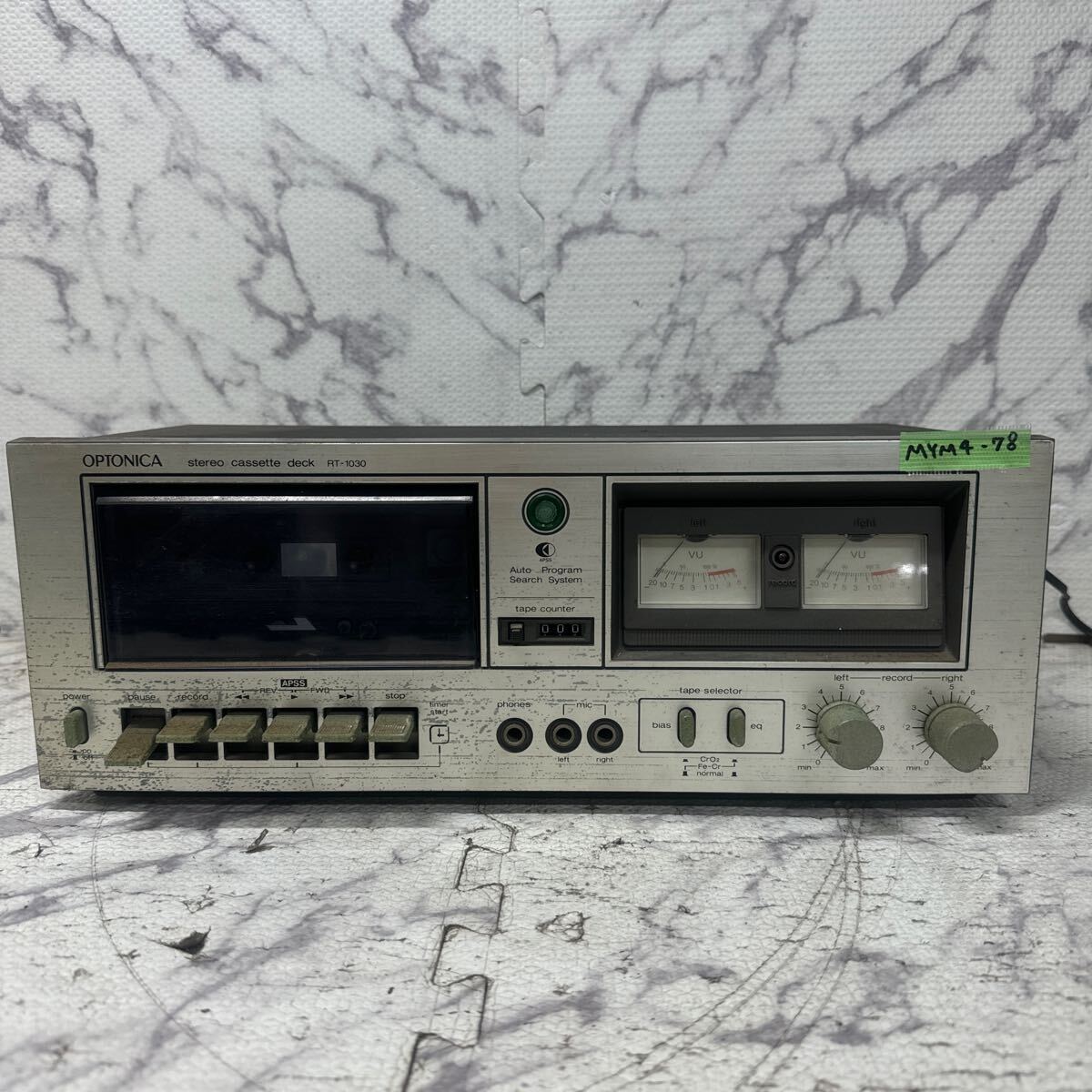 MYM4-78 激安 OPTONICA Stereo Cassette Deck RT-1030 カセットデッキ 通電不可 ジャンク品 ※3回再出品で処分_画像1