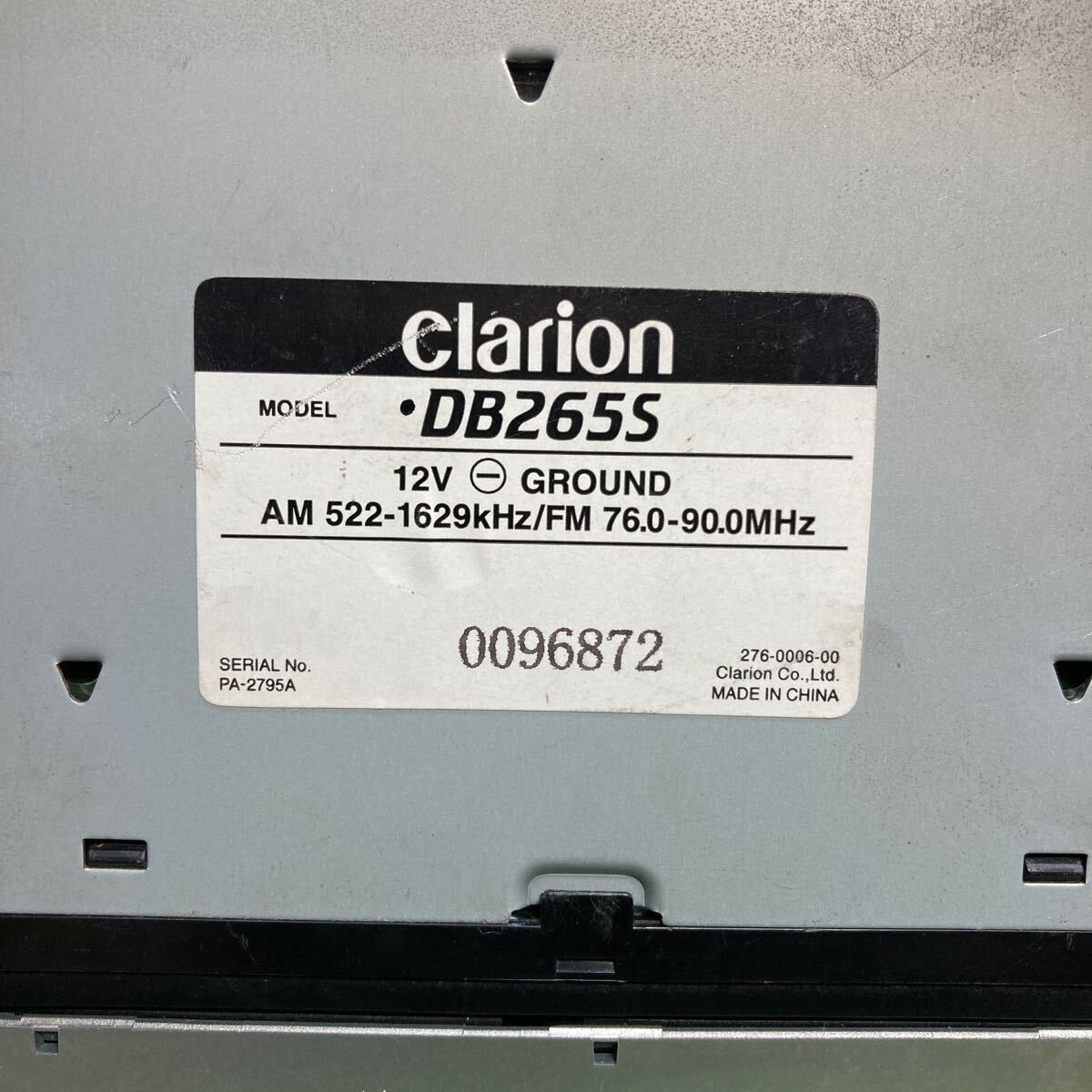 AV3-523 激安 カーステレオ clarion DB265S 0096872 CD 通電未確認 ジャンク_画像4