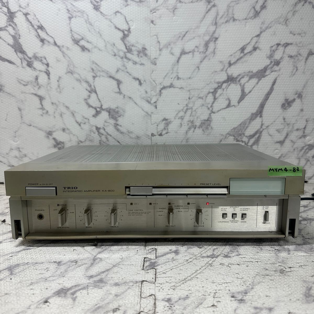 MYM4-83 激安 TRIO INTEGRATED AMPLIFIER KA-800 アンプ 通電OK 中古現状品 ※3回再出品で処分の画像1