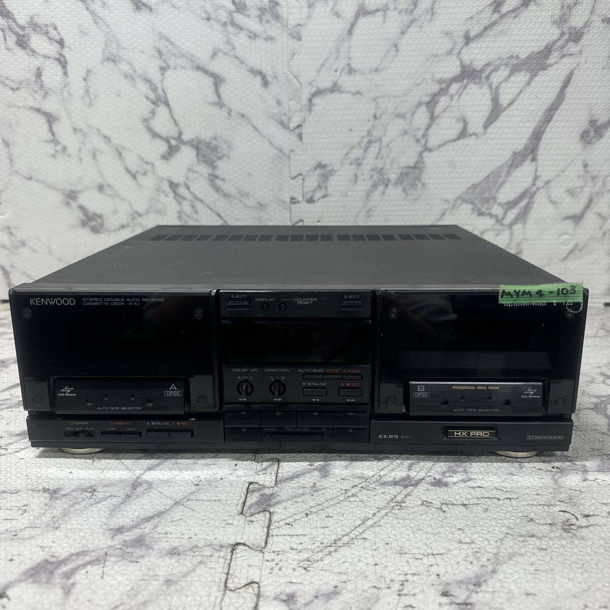 MYM4-103 激安 KENWOOD STEREO DOUBLE AUTO REVERSE CASSETTE DECK X-7J カセットデッキ 動作未確認 中古現状品 ※3回再出品で処分の画像1