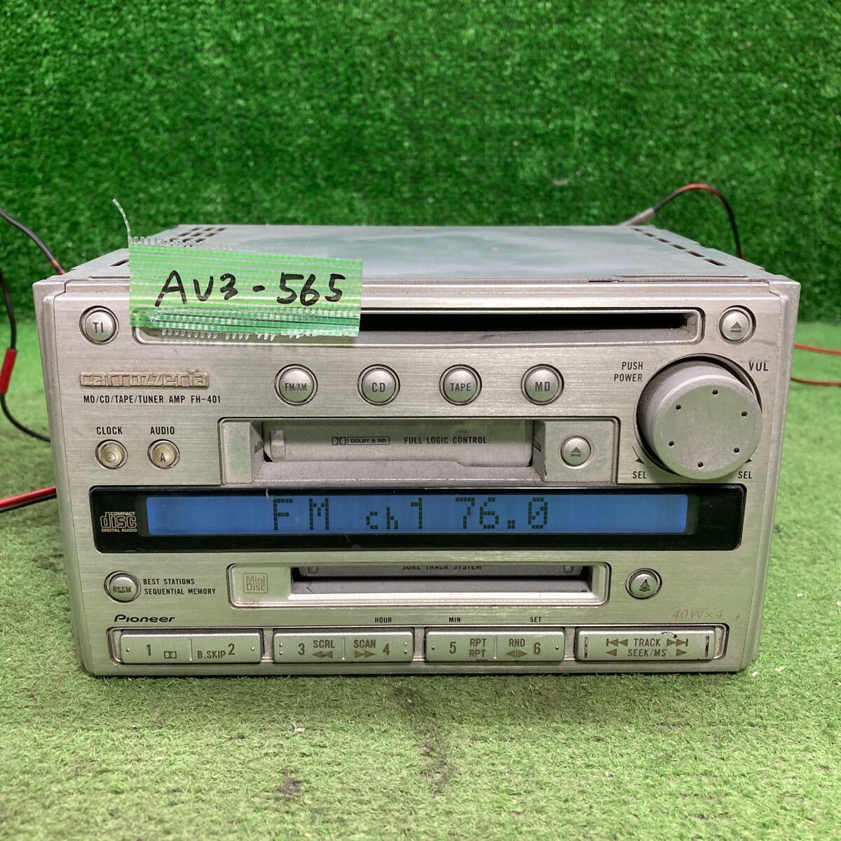 AV3-565 激安 カーステレオ CARROZZERIA PIONEER FH-401? ARR022598JP カセット FM/AM 本体のみ 簡易動作確認済み 中古現状品の画像2
