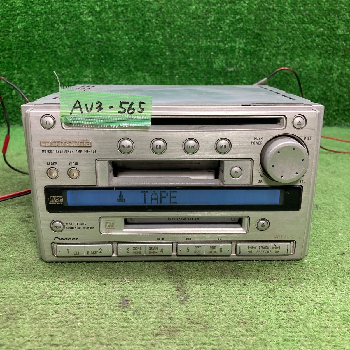 AV3-565 激安 カーステレオ CARROZZERIA PIONEER FH-401? ARR022598JP カセット FM/AM 本体のみ 簡易動作確認済み 中古現状品の画像1