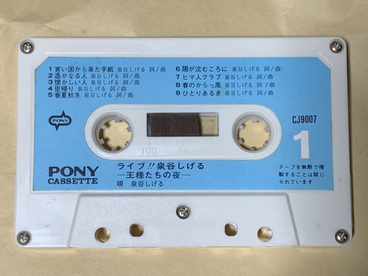 【稀少】ライブ泉谷しげる　-王様たちの夜- PONY CJ9007 カセットテープ
