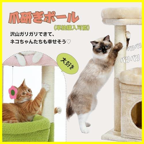 【限定！特価！】 ★グレー★ 猫ハウス付き 安全 頑丈 やすい 猫の遊び場 爪磨き 爪とぎポール ミニタイプ 小型 キャットタワー Road_画像4