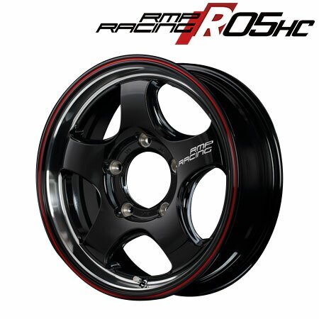 MID RMP RACING R05HC (ブラック/リムレッドライン) アルミホイール4本セット 16×5.5J 5H PCD139.7 +20