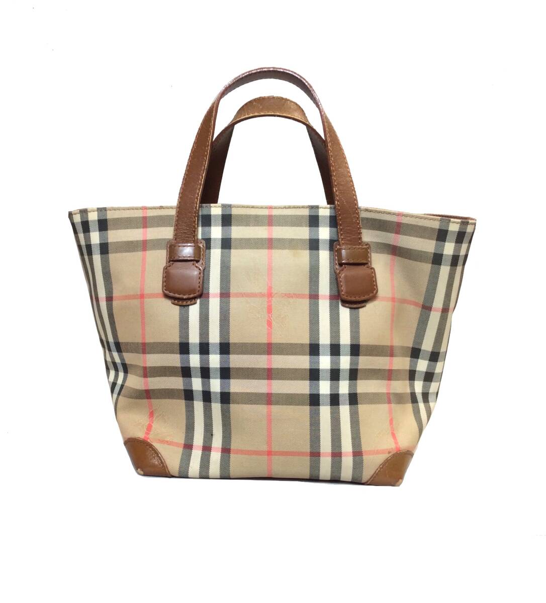 BURBERRY バーバリー ノヴァチェック トートバッグ ハンドバッグ 鞄 ナイロン/レザー系 ブラウン _画像3