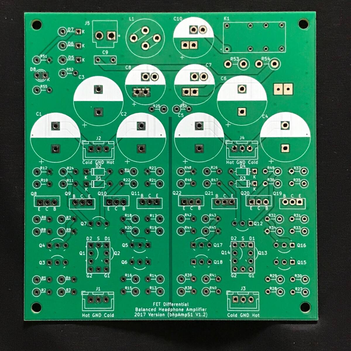 【基板のみ】ぺるけ式 FET差動バランス型ヘッドホンアンプ 2017年版 プリント基板_画像1