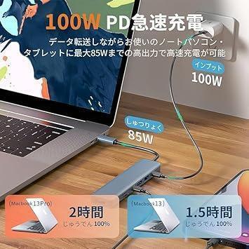 匿名配送！USB C ハブ USB-C ハブ 7-in-1 マルチポート 急速PD充電_画像2