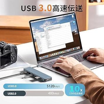 匿名配送！USB C ハブ USB-C ハブ 7-in-1 マルチポート 急速PD充電_画像3