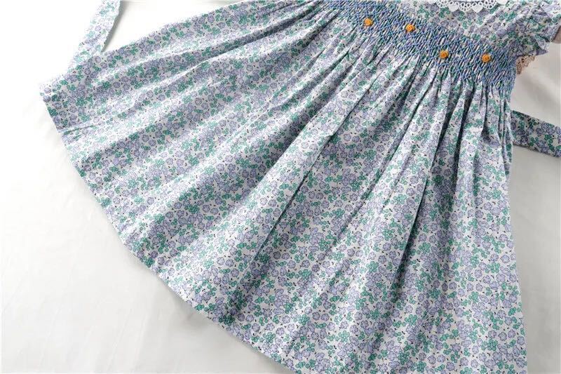  baby clothes smock dress One-piece floral print 85 centimeter pretty handmade . child clothes Kids girl new goods 