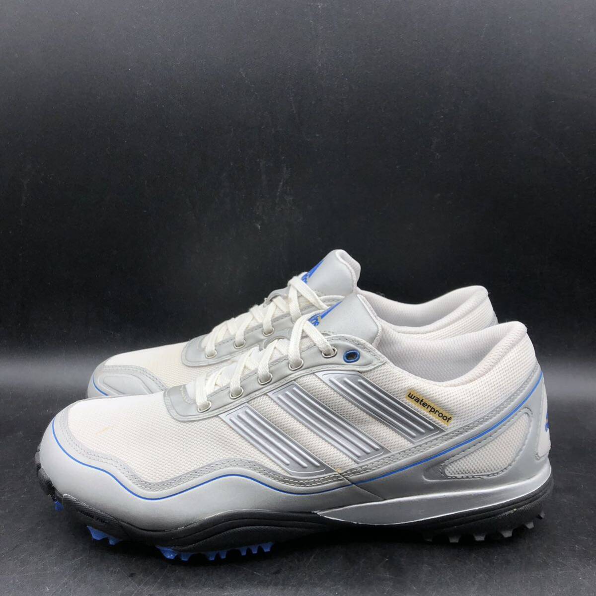 M2496 良品 adidas GOLF アディダス ゴルフ スパイクレス ゴルフシューズ メンズ US9/26.5cm ホワイト シルバー 靴 _画像4