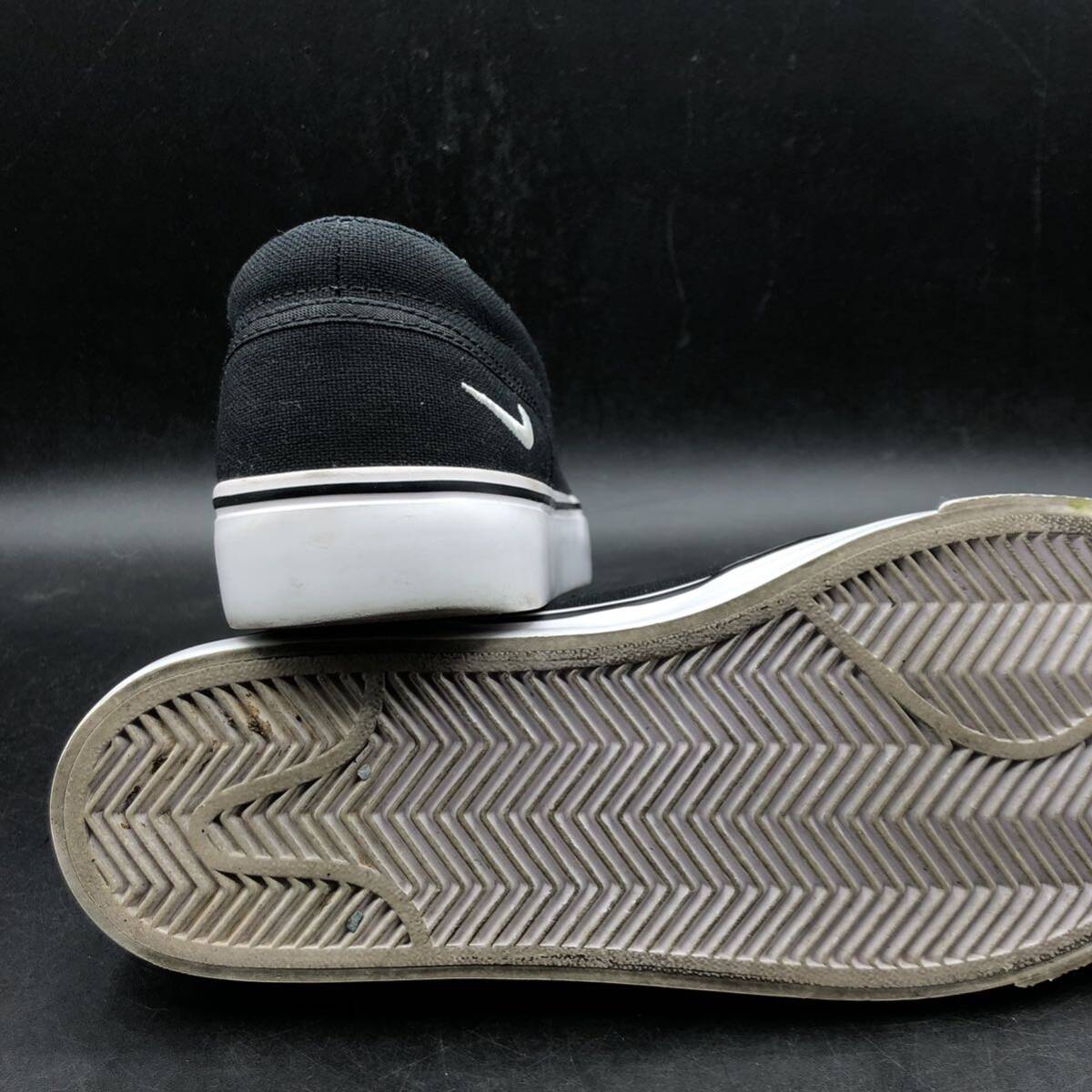 M2576 良品 NIKE ナイキ TOKI SLIP CANVAS トキ スリップ キャンバス スニーカー レディース US8.5/25.5cm ブラック 黒 724770-010の画像8