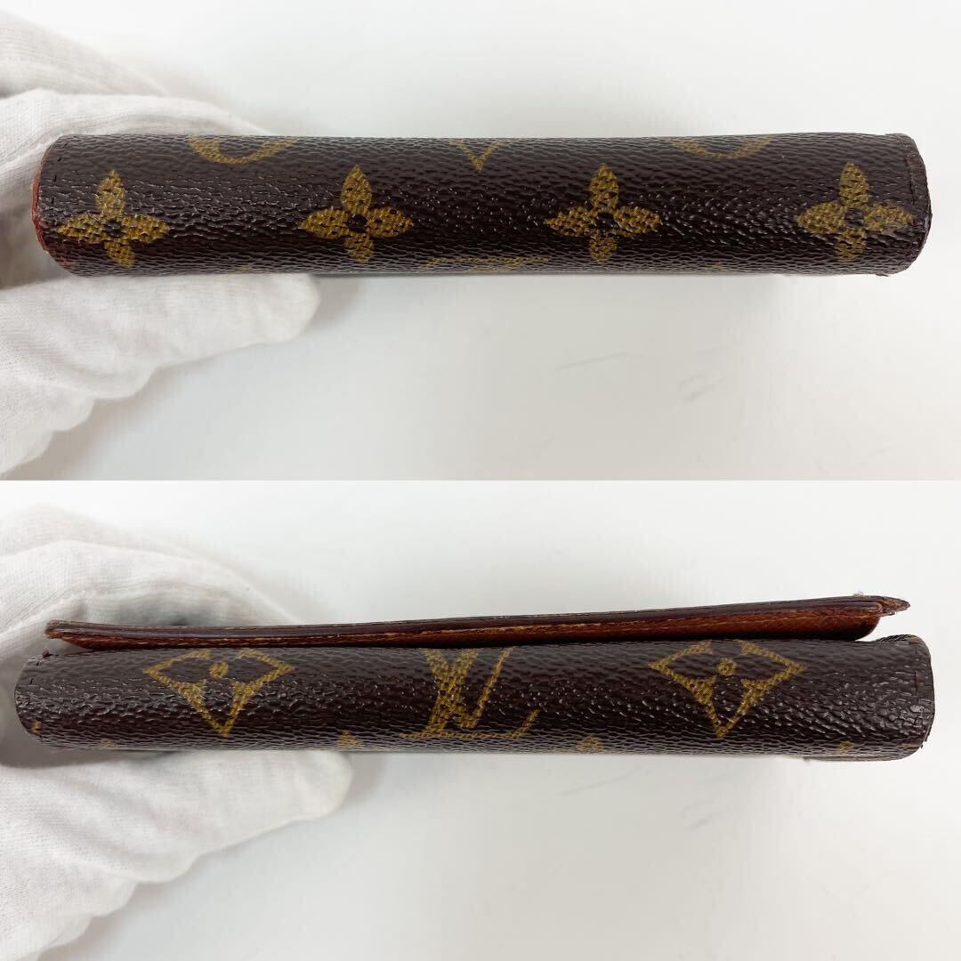 1円〜美品◆ルイヴィトン LOUIS VUITTON ポルト モネ ビエ モノグラム トレゾール L字ファスナー 二つ折り財布 ラウンド M61730 ウォレット_画像4