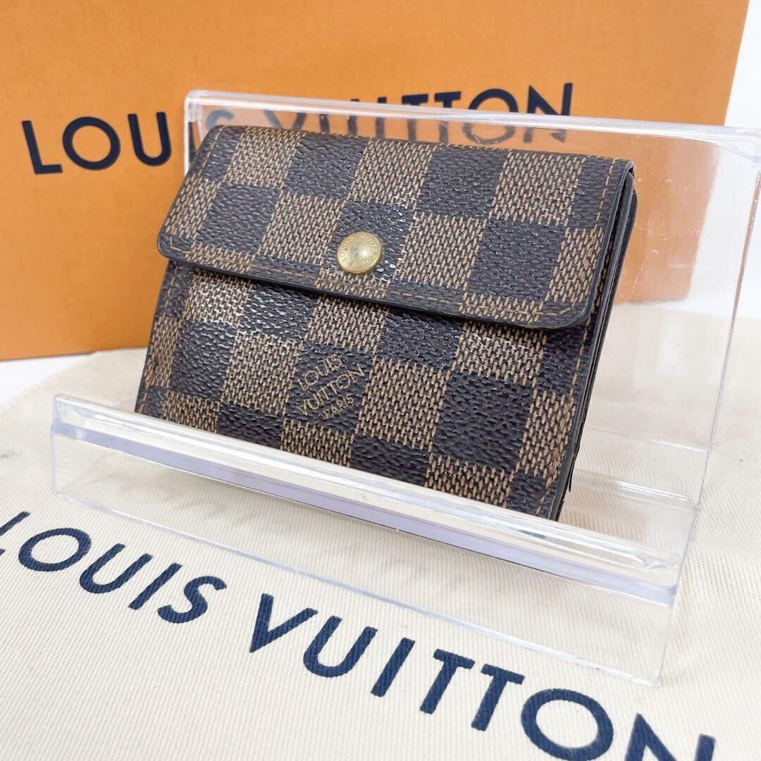 1円〜美品◆LOUIS VUITTON ルイヴィトン ダミエ ラドロー コインケース 小銭入れ N62925 エベヌ コインパース ウォレット 財布 ブラウン_画像1