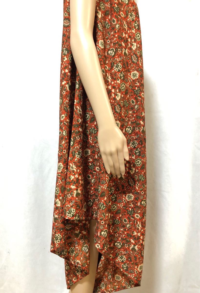  ethnic silk gorgeous & beautiful Silhouette One-piece type Random flare pants all-in-one orange 