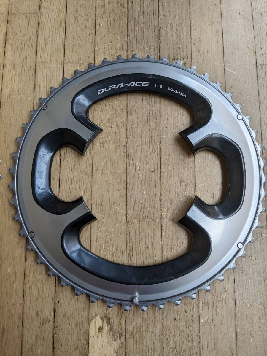 【送料無料】 動作確認済 軽量132g デュラエース FC-9000 コンパクト チェーンリング50-34 DURA ACE 9000_画像2