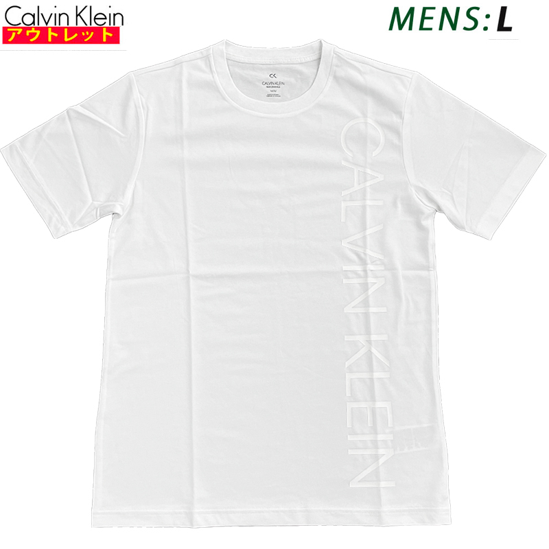 カルバンクライン 新品・アウトレット 半袖 Tシャツ 4MS0K103 100 WHITE 白 Lサイズ メンズ クリックポストで送料無料の画像1