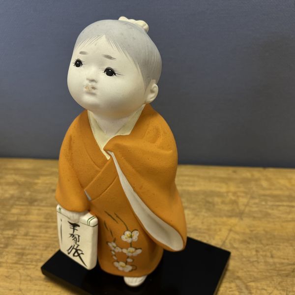 【中古】博多人形 女の子 2体 台座付き 高さ(約)20cm、高さ(約)24cm◆M0651_画像4