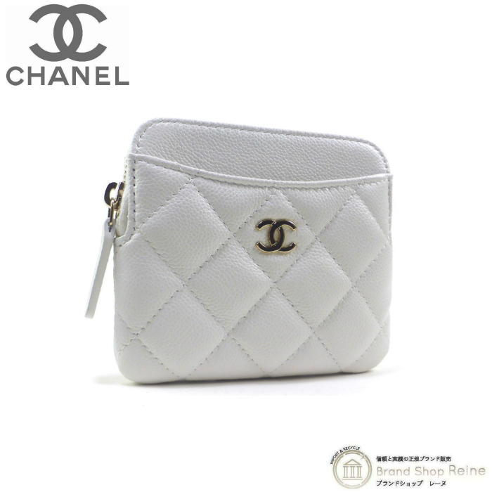 シャネル （CHANEL） キャビアスキン マトラッセ タイムレスクラシック コインケース カードケース AP0261 ホワイト（新品）_画像1