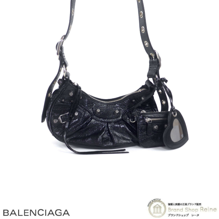 バレンシアガ （BALENCIAGA） Le Cagole ル・カゴール XS アリーナラムスキン ショルダー バッグ 671309 ブラック（新品）_画像1