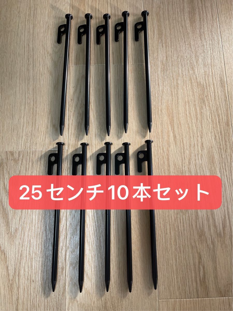 【新品】スチールペグ  ペグ　10本セット25cm 最安値 キャンプ アウトドア