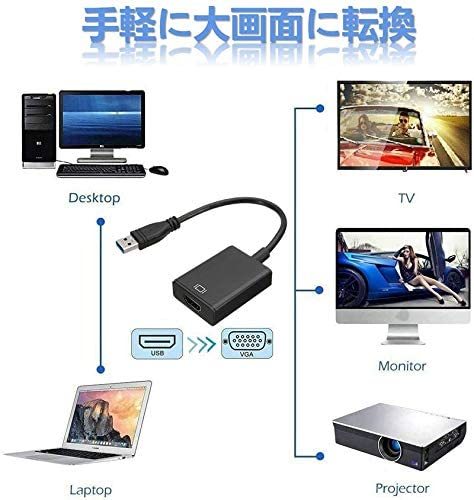 HDMI アダプタ ケーブル 変換 USB ノート PC パソコン_画像2