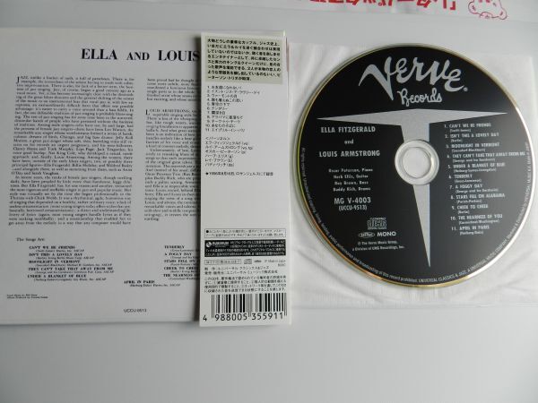 ◆Gold CD◆紙ジャケ【 Japan/VERVE】Ella Fitzgerald, Louis Armstrong Ella And Louis☆UCCU 9513/2004◆ジャズ_画像3