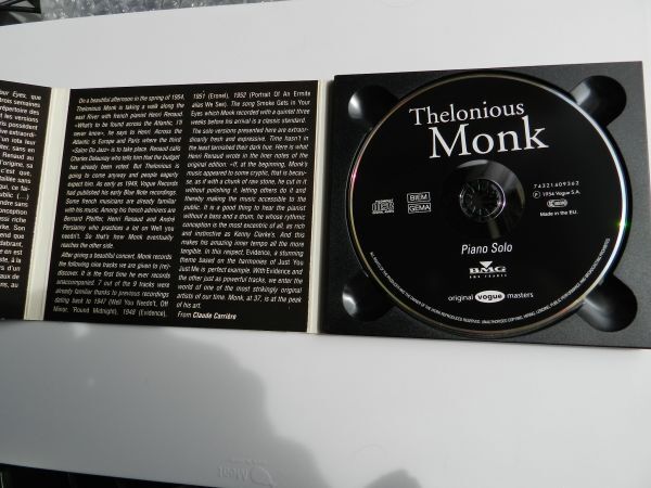 デジパックCD 【France/BMG 】セロニアス・モンクThelonious Monk /Piano Solo★74321409362 /1996◆_画像3