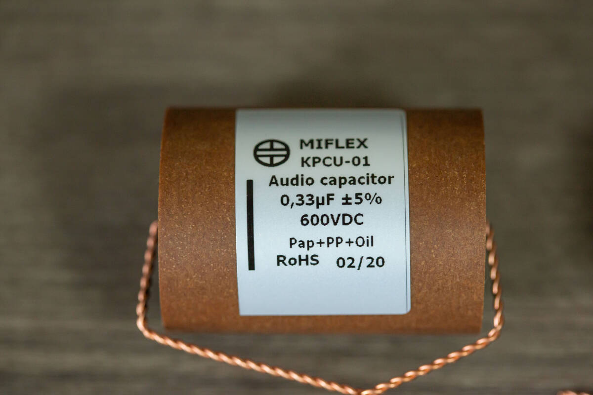 【新品・即納】Miflex KPCU-01 0.33uF ハイエンド銅箔オイルペーパーコンデンサ 耐圧600V ペア(2個)