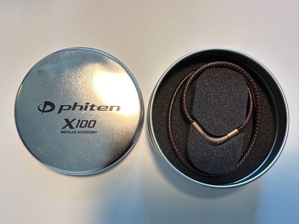 Phiten ファイテン 磁気ネックレス X100 茶 羽生結弦愛用 チタンネックレスの画像1