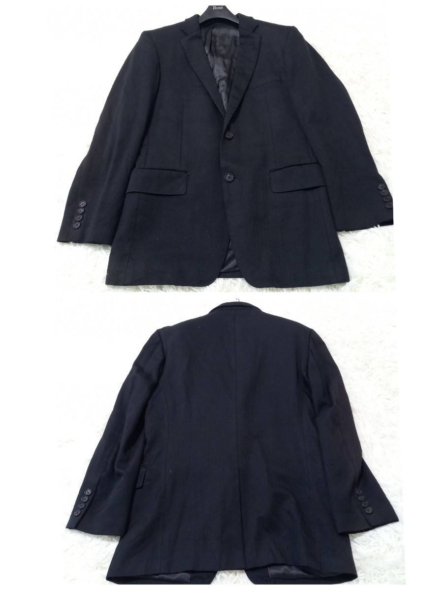 【魅せる品格】 MEN'S TENORAS メンズティノラス スーツ スリーピース セットアップ 3ピース シングル 黒 ジャケット ベスト パンツ 1円_画像2